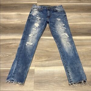 Men's Distressed Blue Jeans